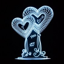 홈마인 LED 3D 무드등 사랑우정생일 시리즈 Dtype, D07 LOVE5
