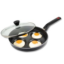 엠앤쿡 쁘띠 4구 에그 프라이팬 + 유리뚜껑, 26cm, 1개