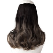 투컬러 웨이브 붙임머리 40cm 190g, 블랙 + 애쉬그레이, 1개