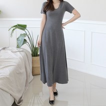 세이스타일 엘리 V라인 반팔 A롱 원피스