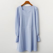 엔비룩 골지 하트넥 원피스