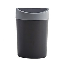 씨에스리빙 프라템 종량제 봉투 전용 스윙 원형 휴지통 10L, 블랙, 1개