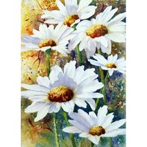 조이십자수 11카운트 십자수 프린트 패키지 세트 170602 흰꽃, 1세트, 혼합색상