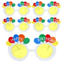 리빙다 풍선생일 파티안경, 혼합색상, 5개