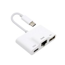 컴스 LAN USB 3.1 C타입 3 in 1 컨버터, RJ45 ID381