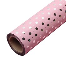 포포팬시 작은도트 비닐 롤 포장지 중 37.5cm x 20m, 핑크, 1개