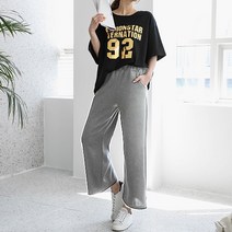 여성용 프라그 데일리 일자핏 밴딩팬츠