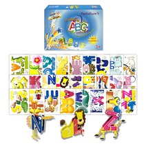 블루마토 DIY 만들기 ABC 동물 3D 입체퍼즐, 143피스, 혼합색상