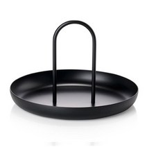 더플로우 북유럽 손잡이 휴대용 철제 트레이, 블랙