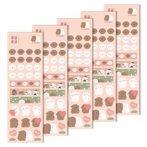 대시앤도트 몽글몽글 리무버 씰스티커, 02 뮤즈와 함께, 5개
