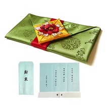 모란 예단보 + 봉채 봉투, 연두, 1세트