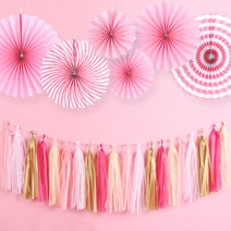 DIY 데코 태슬가랜드 롤리팬세트, 러블리, 1세트