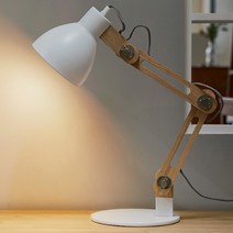 오비도스 테이블 스탠드 + LED 조명, 우드 + 화이트