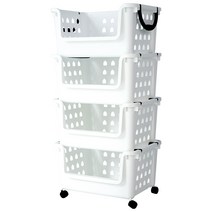 이동식 바퀴포함 바스켓 화이트 80L, 4개
