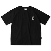 오티디 프리미엄 10수 오버핏 불독 자수패치 반팔 티셔츠