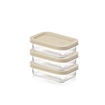 글라스락 이지오픈 직사각 밀폐용기 세트 그레이 400ml, 1세트, 용기 3p