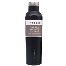 TYESO 진공단열 보온보냉 보틀 텀블러, 블랙, 750ml