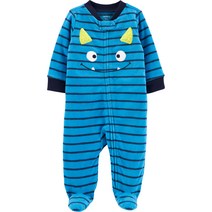 카터스 몬스터 면 소재 집업 플리스 슬립 앤 플레이 우주복