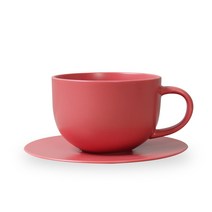 보울보울 볼볼 홈파티 시리얼 라떼 머그 450ml + 소서 세트, 로제핑크, 1세트