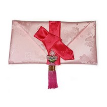 지극정성 단아한 나비노리개 현금예단보 + 예단 봉투, 살구(산호띠), 1세트