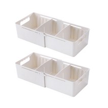 허니키니 길이조절 다용도 수납박스, 아이보리, 2개