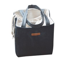 알럽홈 린넨 런치피크닉 보온보냉백, 블랙