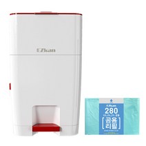 이지캔 4중차단 프리미엄 쓰레기통 27L + 22L 25L 27L 공용 280 리필 봉투 세트, 1세트, 퓨어레드