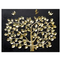 KM데코 인테리어 부조 장식 벽걸이 액자 돈나무, 골드