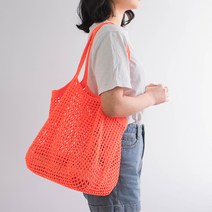 야나 올리오 비치 그물백 뜨개질 DIY패키지, 1세트, 740 네온오렌지
