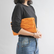 야나 르네상스 웨이브 클러치 뜨개질 DIY패키지, 1세트, 49 옐로우오렌지