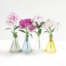 브리즈 삼각 유리화병 4p 세트, 투명, 그레이, 블루, 머스터드