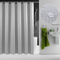 고급 와플 방수 샤워커튼 200g 180 x 180 cm 그레이, 1개, 그레이계열