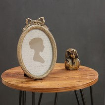 키다리 빈티지 타원액자 5x7, 골드