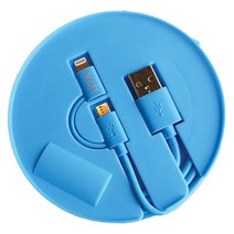 Ye 2in1 컬러 충전 데이터 케이블 1m, 블루, 1개