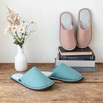 쓰임 코지 슬리퍼 여성 + 남성세트, 도트핑크(여성), 도트그린(남성)