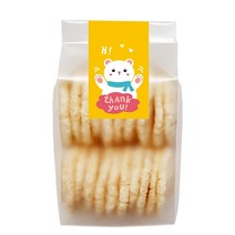 연두앵두 반투명 M형 쿠키봉투 50p + 곰돌이 마감스티커 50p 세트, 1세트