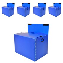 바른산업 이사박스 5호 벨크로형 600x400x450, 청색, 5개