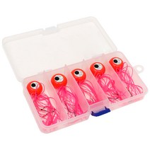 싸파 유동식 타이라바 5p + 태클박스, 핑크, 80g