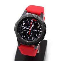 갤럭시 프론티어/기어S3/워치3 22mm 클래식 밴드 스트랩 GS3U06 (45/46mm 호환 가능) + 바내봉 2p + 교체용 툴, 레드우레탄, 1세트