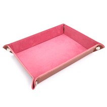 콩 K Items 가죽 직사각 접이식 다용도 트레이, 핑크, 1개