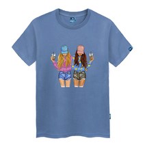 진마니아 모자쓴 걸스 라운드 남녀공용 빅사이즈 반팔티 TS-418