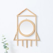 이소품 감성 로켓 라탄 거울, 네츄럴