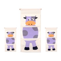 GUNU 캐릭터 벽걸이 수납포켓 3p, 젖소