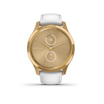 가민 비보무브 럭스 스마트워치 한글판, 화이트 레더 + 24K 골드 PVD, 42mm, GPS