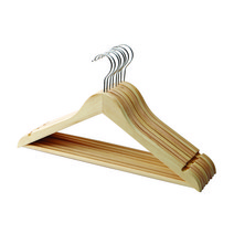 한샘 X 홈앤하우스 데일리원목 옷걸이, 내츄럴, 8개입