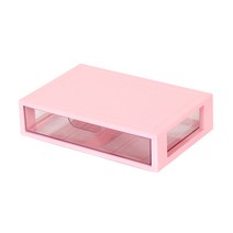 하라데코 와이드 멀티 책상 정리함 1단, 핑크, 1개
