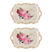 마켓피오 레트로 플라워 멜라민쟁반 2p, 타입2