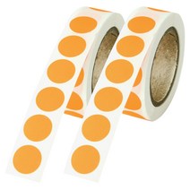 도나앤데코 유비 원형 무지 롤스티커 1.5cm, 네온오렌지, 2개