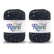 로라 스팽글 뜨개실 55g x 2p, 블랙(6023)