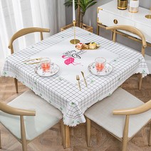 알럽홈 주방 패브릭 정사각 식탁보, Type19, 80 x 80 cm